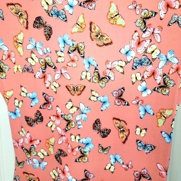 Open Front Pink Mini Butterfly Dress - Size L - Picture 5 of 5
